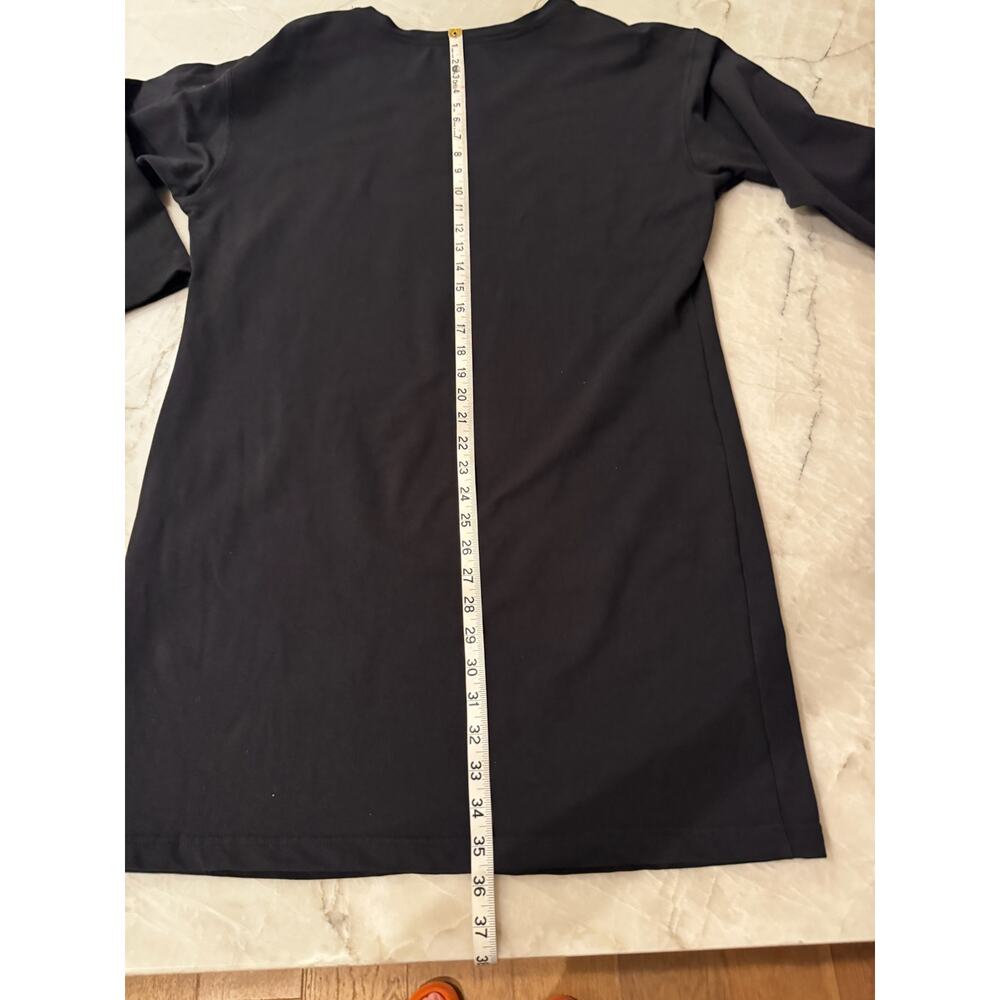 Boston Proper Knee length Dress Sz L Black Knit Travel Collection long sleeve - Picture 11 of 11